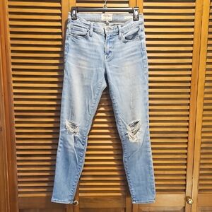 Frame Denim Light Wash Ripped Women's Skinny Jeans